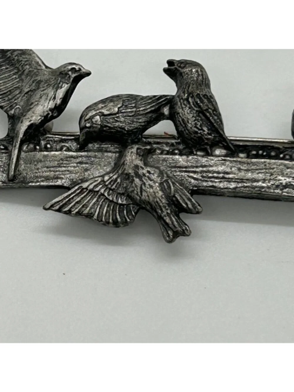 Pewter Bird Brooch M Bastian Vintage Pin 1999 Nature-Inspired Design